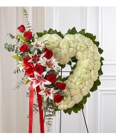 Always Remember  Floral Heart Tribute - Red Rose & 