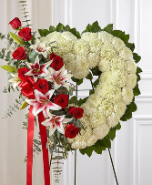 Always Remember Floral Heart Tribute- Red Rose & l 