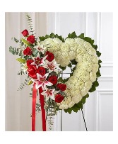 Always Remember™ Floral Heart Tribute - Red Rose  Sympathy