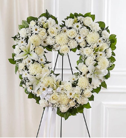 ALWAYS REMEMBER™ FLORAL HEART TRIBUTE- WHITE 