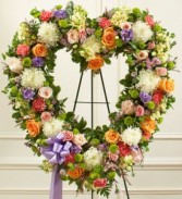 Always Remember Pastel Floral Heart Tribute sympathy flowers
