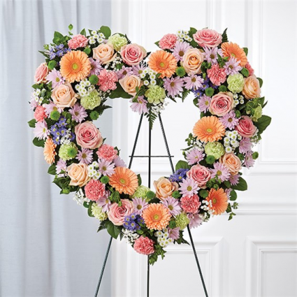 ALWAYS REMEMBER PASTEL FLORAL OPEN HEART TRIBUTE