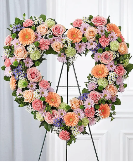 Always Remember Pastel Open Heart Wreath 