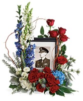 Always With Us Photo or Urn Tribute Bouquet sympathy arrangements