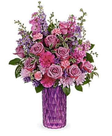 Amazing Amethyst Bouquet Vase Arrangement in Jasper, TX | BOBBIE'S BOKAY FLORIST