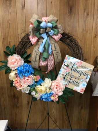 Amazing Grace 24” grapevine wreath