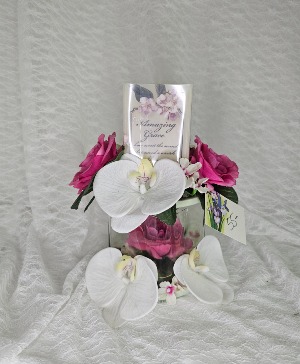 Amazing Grace Candle w/ Silk Flowers 