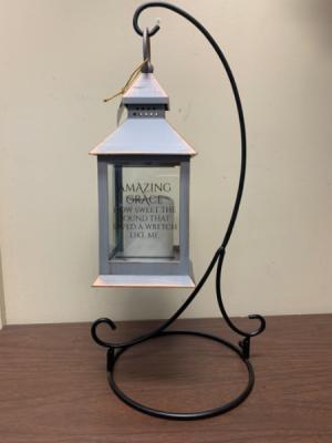 Amazing Grace Lantern Tabletop Lantern with LED Candle 
