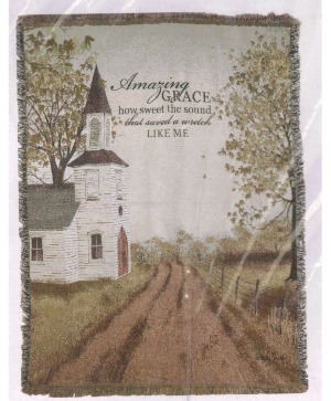 Amazing Grace Memory throw blanket on a symapthy easel