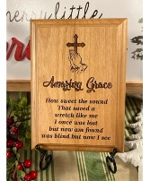 Amazing Grace Plaque Engraved Alder Wood