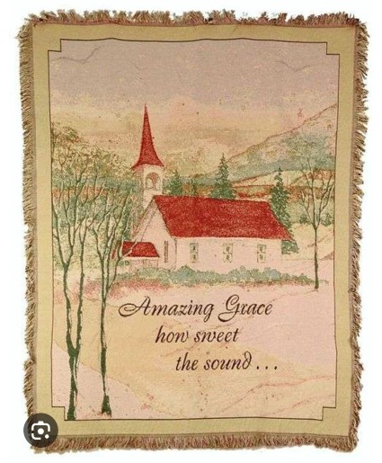 Amazing Grace Quilted Throw Sympathy blanket, memorial throw, or thoughtful gift for friends and family. 