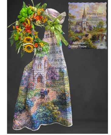 Amazing Grace Wreath Artificial wreath with quilt in Ashland City, TN | As You Wish Floral Designs by Kimberly McCord