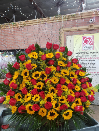 amazing rose and sunflower basket 