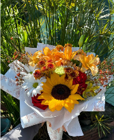 AMBER AFFECTION wrapped bouquet