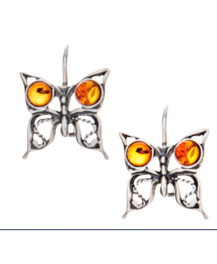 Amber Butterfly Earrings 