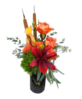 Amber Glow  Vased fall flowers