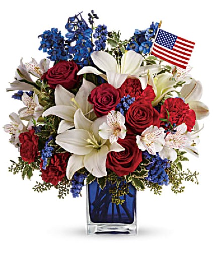 America The Beautiful Patriotic  Flower Arrangement