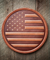 American Flag Leather Coaster 
