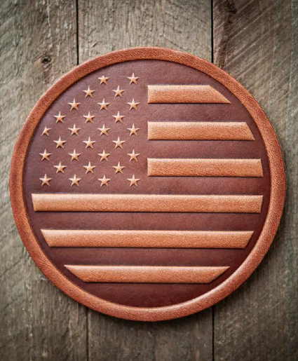 American Flag Leather Coaster