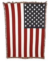 American Flag Woven Tapestry Throw