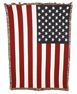 American Flag Woven Tapestry Throw