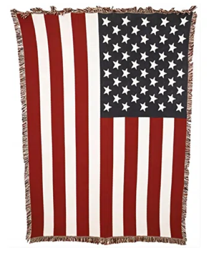 American Flag Woven Tapestry Throw