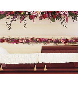 Amethyst and Ruby Hinge Spray     TF205-3 Funeral Arrangement 