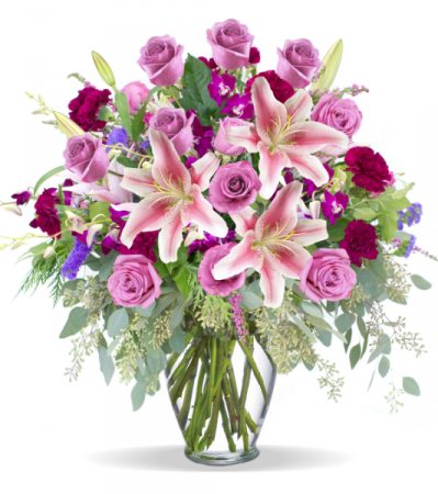 Amethyst Garden Of Blooms Flower Arrangement