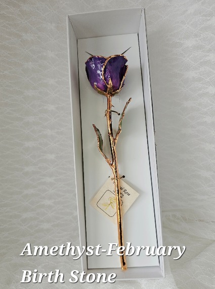 Amethyst Gold Rose - February Birth Stone Month