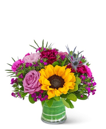Amethyst Sunshine Flower Arrangement in Mahopac, NY | EMY Custom Flowers Amethyst Sunshine Flower Arrangement in Mahopac, NY | EMY Custom Flowers