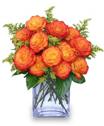 AMOR FUGAZ Arreglo de Rosas color Naranja