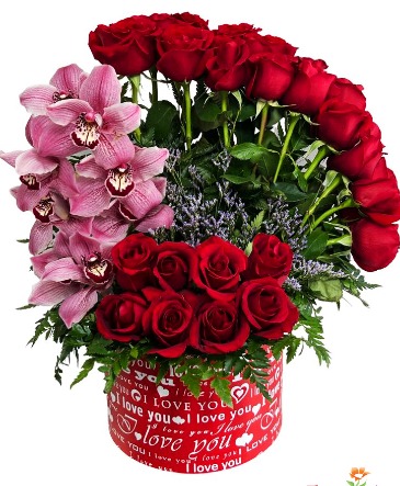 Amor Especial  Nuevo!! Luxury Box Of Roses & Orchids in Miami, FL | FLOWERTOPIA