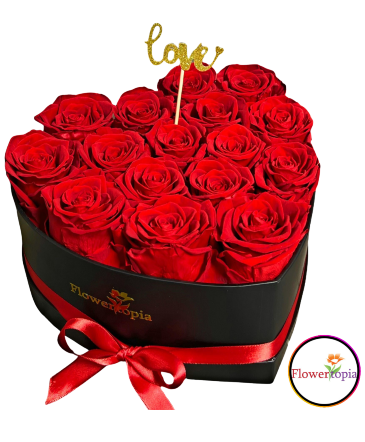 Amor Infinito Arreglos de 16 Rosas Duraderos in Miami, FL | FLOWERTOPIA