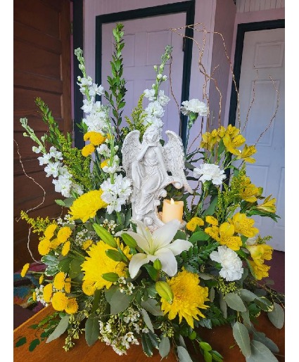 Angel flickering candle arrangement