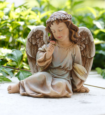 Angel Gazing at Rose Statute
