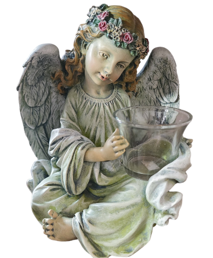 Angel holding Votive Candle Bereavement