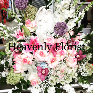 Angels garden  Angel statue with flowers  in Ozone Park, NY | Heavenly Florist