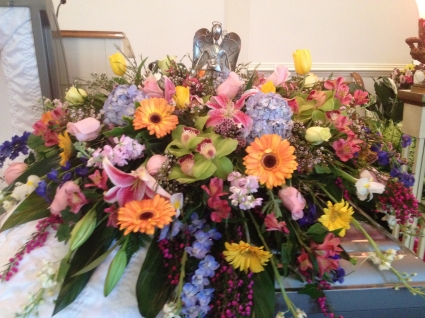 Angel Spring Mix Casket Spray in Eastman, GA - MARTHA SHELDON FLOWERS ...