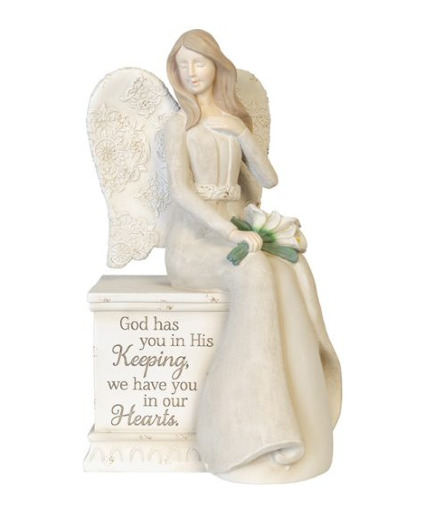 Angel Statue Sitting We have you in our hearts