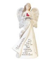 Angel Statue with Cardinal Keepsake 