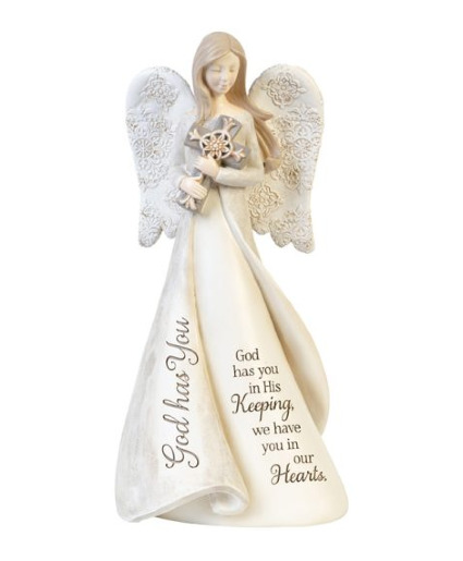 Angel Statue with cross God has you in his keeping