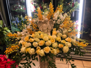 Angel Sympathy Arrangement Funeral Flowers Roma Florist Free  delivery order online 