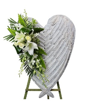 Angel Wing Standing Spray with Keepsakie Standing Spray