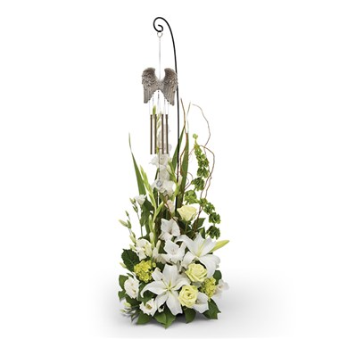 Angel Wings Wind Chime Tribute Sympathy Flowers / All Occasions
