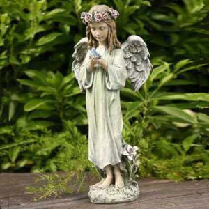 Angel with bird Statue