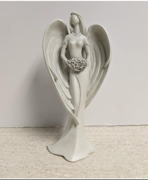 Statue of Angel with bouquet NFS-1906 Sympathy