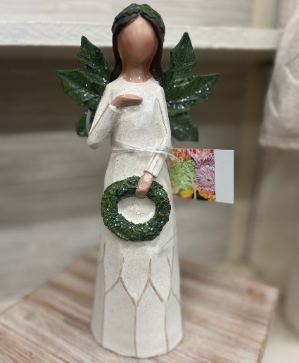 Angel with Christmas Wreath Angel