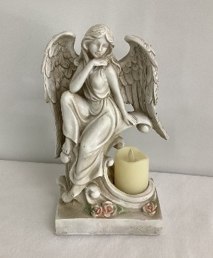 Angel with Flameless Candle 