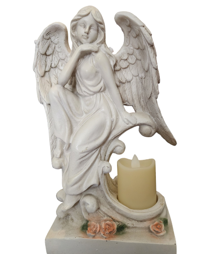 Angel with Flickering Candle  Bereavement