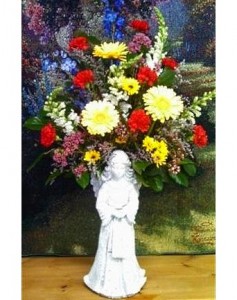 Angel with Flowers 36"x24" Memorial Stone